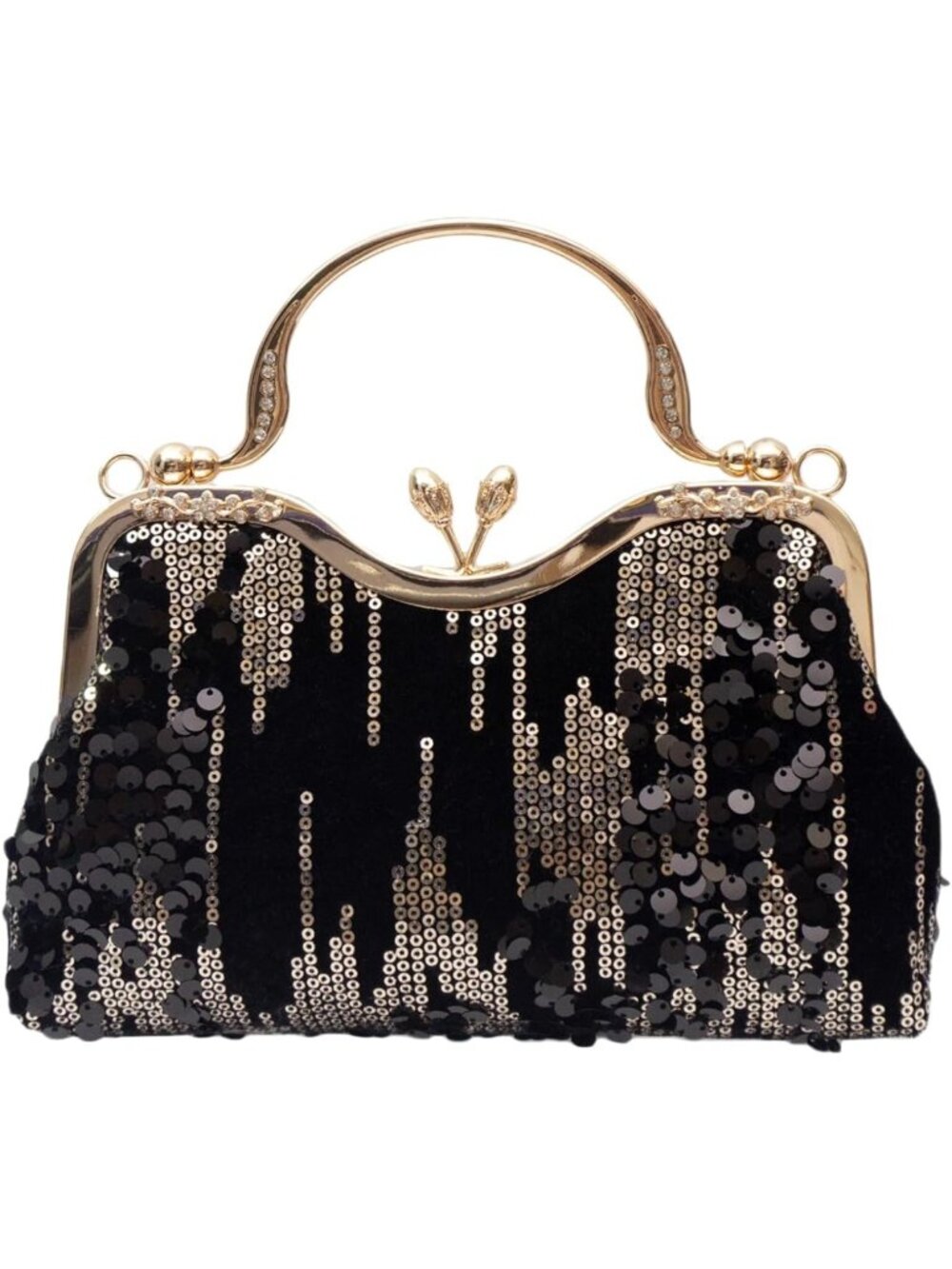 Vintage 1920s Velvet Clutch Bag - Sparkly Sequin Evening Handbag for Weddings